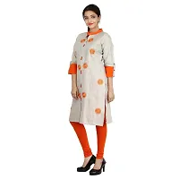 Be You Cotton Multi Floral Embroidered Stitched Straight Kurti/Kurta-thumb2