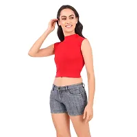 Lovira Cotton Women High Neck Crop Top-thumb2