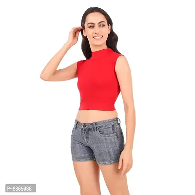 Lovira Cotton Women High Neck Crop Top-thumb3