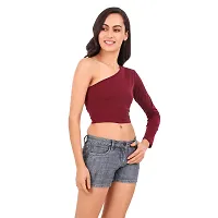 Be You Cotton Women One Shoulder Crop Top-thumb3