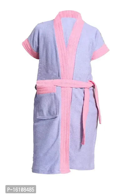 Be You Kids Cotton Two-Tone Bathrobe/Bath Gown for Girls-thumb0