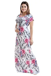 Be You Sarina Satin Women Maternity Nighty for Feeding (Pink, Free Size)-thumb3