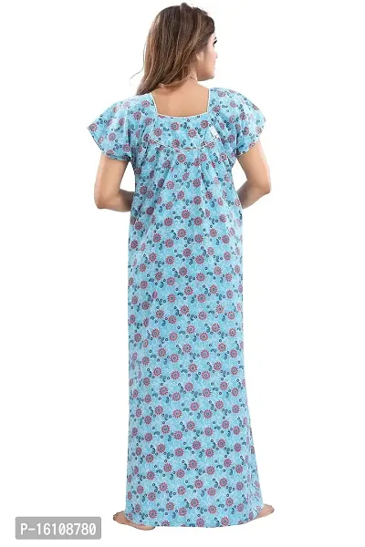 Peignoir Ethnic Motifs Print Women Cotton Nighty / Night Gowns-thumb2