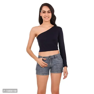 Be You Cotton Women One Shoulder Crop Top