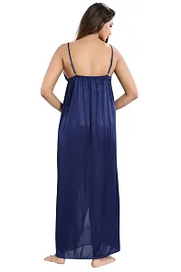 Lovira Navy Blue Solid Nighty Sets/Nighty with Robe for Women (Free Size)-thumb3