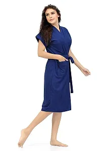 Be You Fashion Dark Blue Cotton Bathrobe-thumb2