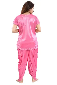 Be You Solid Top  Patiyala Pyjama Night Suit for Women (Pink, Free Size)-thumb1