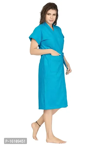 Be You Fashion Cotton Turqoise Blue Bathrobe-thumb2