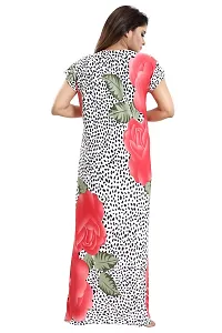 Be You Women's Satin Floral Maxi Maternity/Feeding Nighty (BUF-COMBO-1580_1607, Red Blue, Free Size)-thumb1