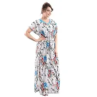 Be You Kaftan Women Sarina Satin Nighty/Night Gowns (Blue, Free Size)-thumb3