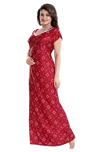 Be You Women's Satin Floral Maxi Maternity Nighty (BUF-GOWN-1773_Maroon)-thumb4