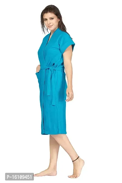 Be You Fashion Cotton Turqoise Blue Bathrobe-thumb3