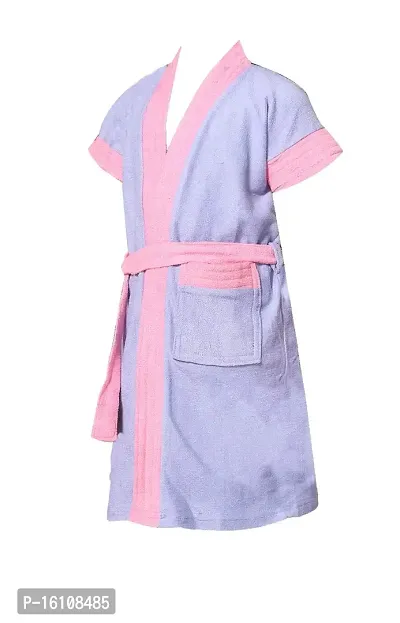 Be You Kids Cotton Two-Tone Bathrobe/Bath Gown for Girls-thumb3