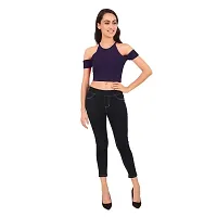 Lovira Cotton Women Cold Shoulder Crop Top-thumb3