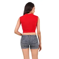 Lovira Cotton Women High Neck Crop Top-thumb1