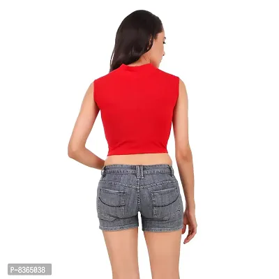 Lovira Cotton Women High Neck Crop Top-thumb2