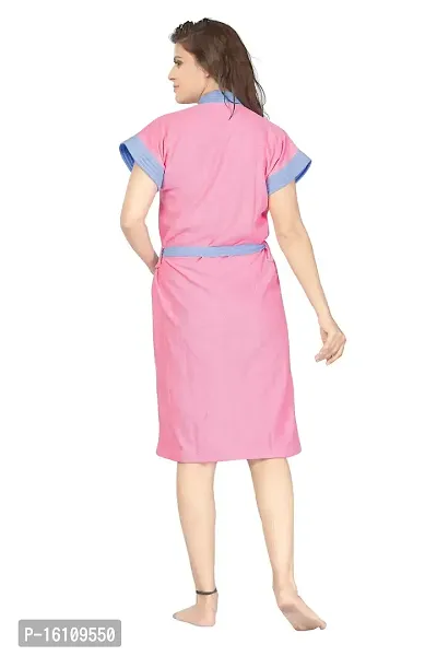 Be You Pink-Purple Terry Cotton Two-Tone Women Bath Robe-thumb4