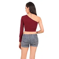 Be You Cotton Women One Shoulder Crop Top-thumb2