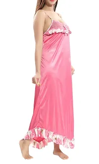 Be You Pink Solid Women Nighty/Night Dress-thumb3