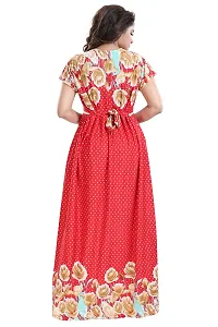 Be You Women Polka Dots Nighty/Nightgowns - Free Size (Red)-thumb2