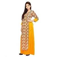 Be You Cotton Mustard yellow Block Printed Layered Kurta/Kurti-thumb1