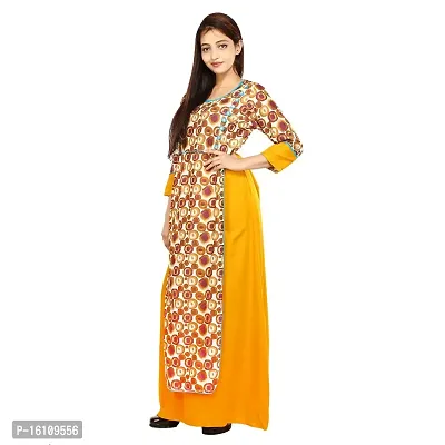 Be You Cotton Mustard yellow Block Printed Layered Kurta/Kurti-thumb2