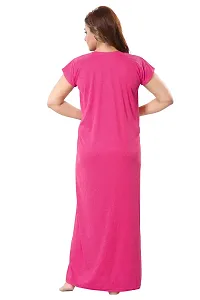 Be You Striped Cotton Maternity Gown/Feeding Gown for Women, Pink - L-thumb1