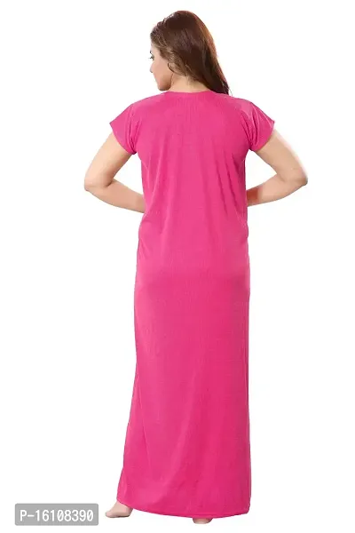 Be You Striped Cotton Maternity Gown/Feeding Gown for Women, Pink - L-thumb2