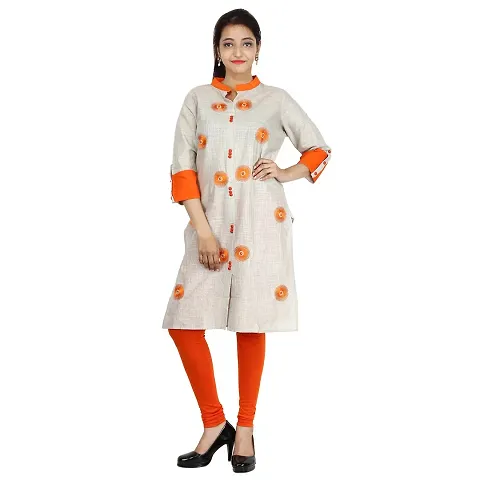 Be You Light Solid Stitched Straight Kurti/Kurta