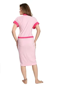 Be You Fashion Women Terry Cotton Pink Two-Tone Bath Robe-thumb3