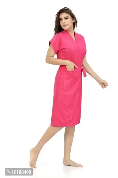 Be You Fashion Pink Cotton Bathrobe-thumb2