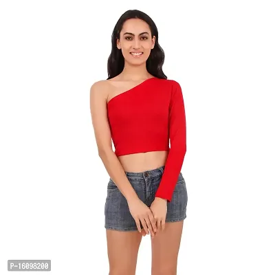 Be You Cotton Women One Shoulder Crop Top