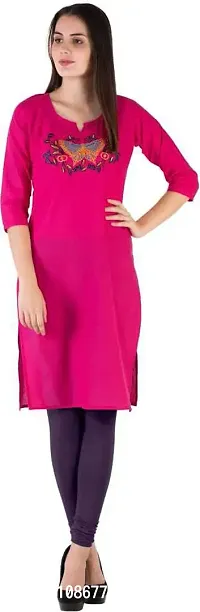 Be You Women's Cotton Blend Straight Kurta-thumb0