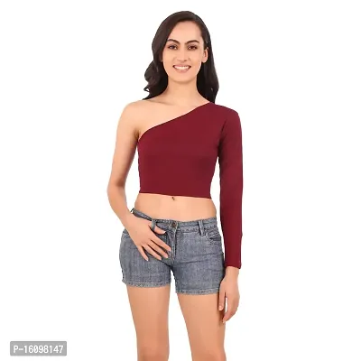 Be You Cotton Women One Shoulder Crop Top