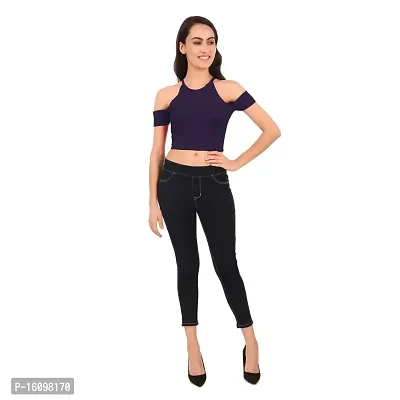 Be You Cotton Women Cold Shoulder Crop Top-thumb4