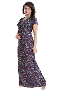 Be You Women's Satin Floral Maxi Maternity Nighty (BUF-GOWN-1762_Purple)-thumb4