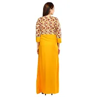 Be You Cotton Mustard yellow Block Printed Layered Kurta/Kurti-thumb2