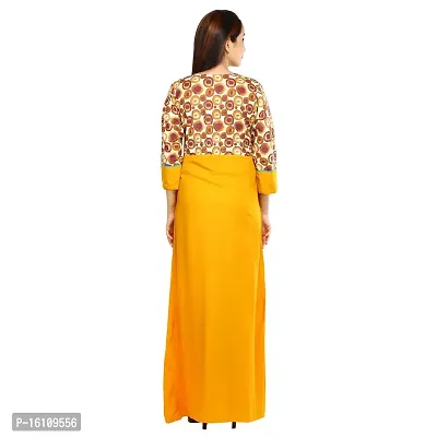 Be You Cotton Mustard yellow Block Printed Layered Kurta/Kurti-thumb3