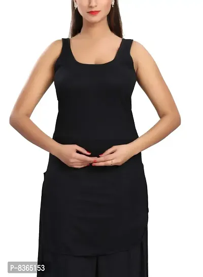 Lovira Black-Beige Cotton Hoisery Women Camisole/Chemise/Suit Slip-thumb3