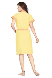 Be You Multicolor Two-Tone Cotton Women Bath Robe Yellow-thumb3