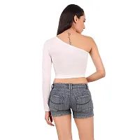 Be You Cotton Women One Shoulder Crop Top-thumb2