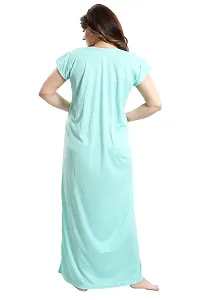 Be You Striped Cotton Maternity Gown/Feeding Gown for Women, Light Green - L-thumb1
