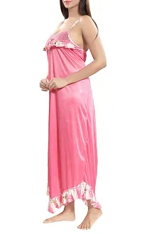 Be You Pink Solid Women Nighty/Night Dress-thumb1