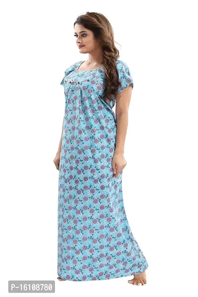 Peignoir Ethnic Motifs Print Women Cotton Nighty / Night Gowns-thumb4