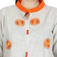 Be You Cotton Multi Floral Embroidered Stitched Straight Kurti/Kurta-thumb4