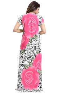 Be You Women's Satin Floral Maxi Maternity Nightgown (Pack of 2) (BUF-COMBO-1582_1635_Purple  Pink)-thumb1