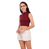 Be You Cotton Women High Neck Crop Top-thumb3