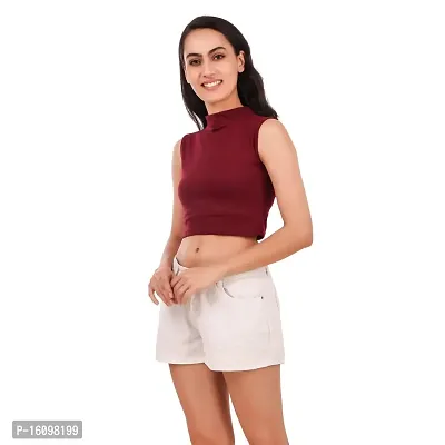 Be You Cotton Women High Neck Crop Top-thumb4