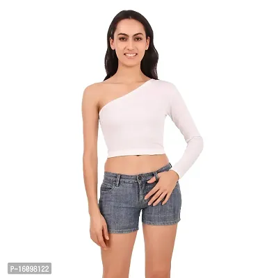 Be You Cotton Women One Shoulder Crop Top