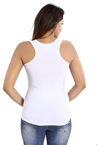 Lovira Women Cotton White Solid Racerback Tank Top - Size: M (Bust 32 Inches)-thumb3